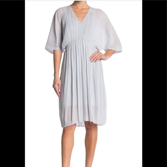 Samsoe Samsoe andine smoked elbow sleeve midi dress size M - Picture 1 of 9